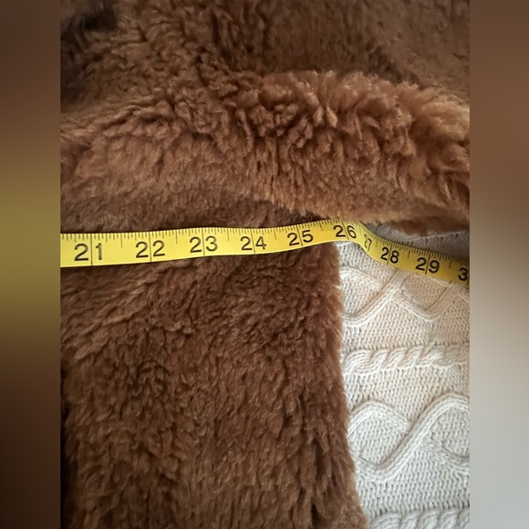 Cole Haan Signature Designer Brown Faux Fur Wool Blend Coat Size XL - Picture 4 of 16